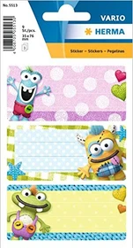 Herma Buchetiketten Kleine Monster, 76x35mm, mehrfarbig, 3 Blatt (9 Etiketten)