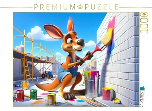 Calvendo Das kreative Känguru als Maler: Farbenfrohe Kunstwerke auf der Baustelle