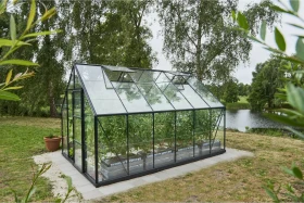 Halls Universal 128 Glas 3mm Gewächshaus schwarz
