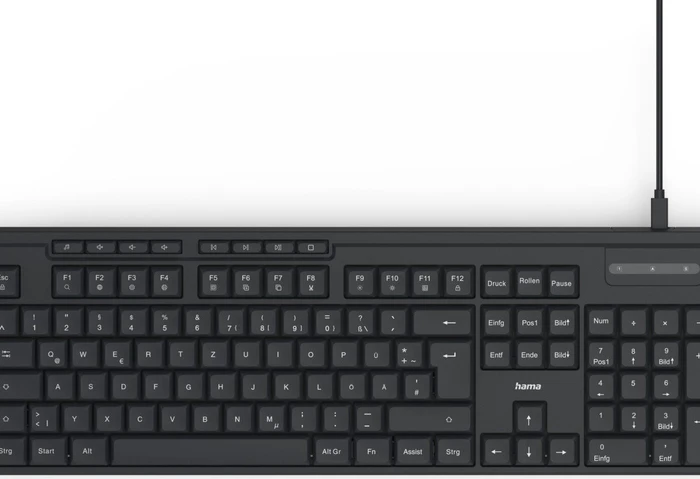 Hama CK-200 USB-Tastatur, schwarz, USB, DE