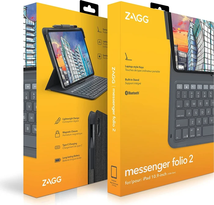 ZAGG Messenger Folio 2 für iPad 10, Charcoal, DE