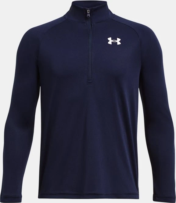 Under Armour Tech 2.0 Zip Funktionsshirt langarm midnight navy/white (Junior)