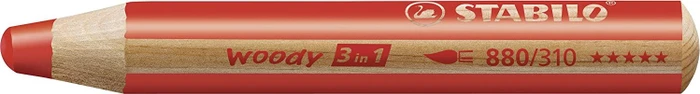 STABILO Woody 3in1 Wachsmalstift rot