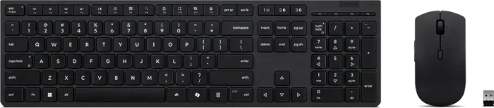 Lenovo Professional Wireless Rechargeable Combo Keyboard and Mouse, mit Copilot-Taste, USB/Bluetooth, SE/FI