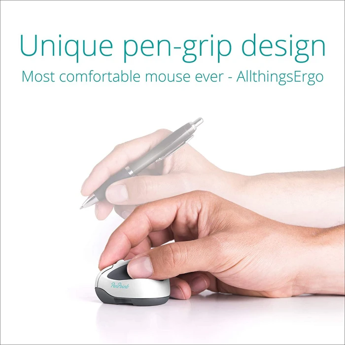 Swiftpoint PenPoint Ergonomic Mouse with Health Software weiß/grau, USB/Bluetooth