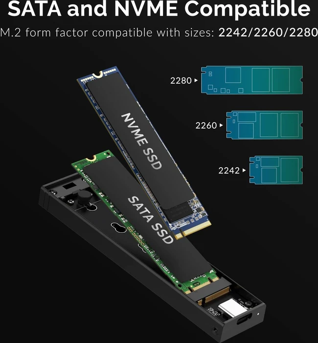 Sabrent USB 3.1 Typ-C Tool-Free Enclosure, USB-C 3.1