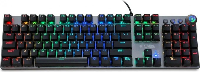 iBox Aurora K-4 Gaming, LEDs RGB, RED Switches, USB, US