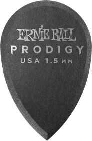 Ernie Ball Black Teardrop Prodigy Pick, 1.5mm, 6-Pack
