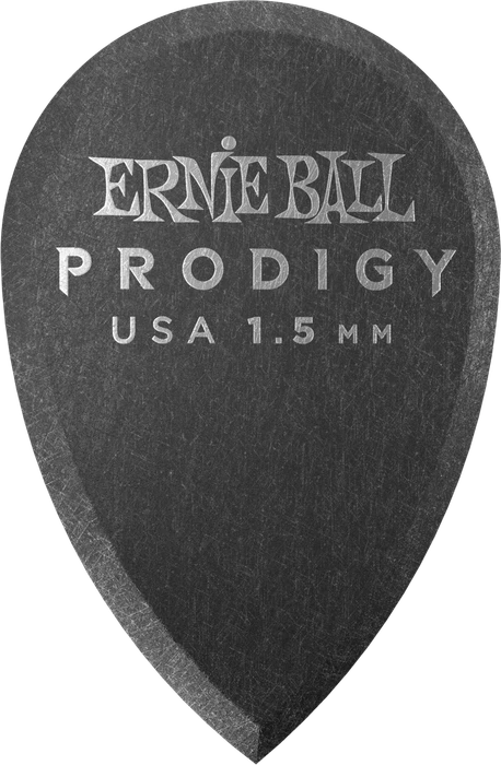 Ernie Ball Black Teardrop Prodigy Pick, 1.5mm, 6-Pack