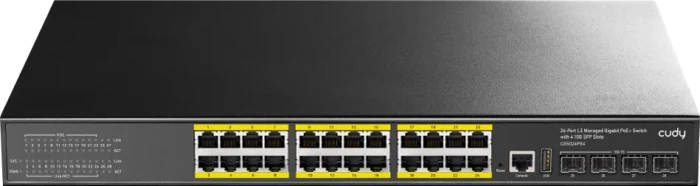 Cudy GS20 Rackmount Gigabit Managed Switch, 24x RJ-45, 4x SFP+, 400W PoE+