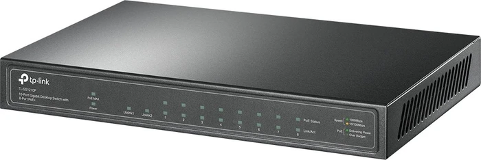 TP-Link TL-SG1210P Desktop Gigabit Switch, 9x RJ-45, 1x SFP, 63W PoE+