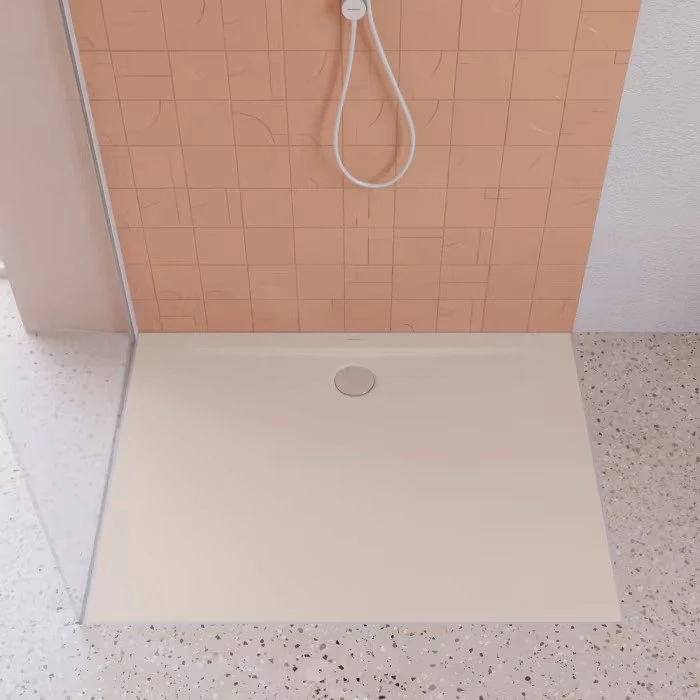 Kaldewei Superplan Zero 1542-5 Duschwanne 90x110cm, Perl-Effekt, Wannenträger extraflach, warm beige 20