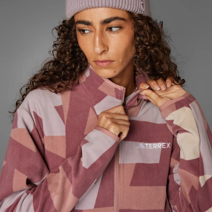 adidas Terrex Multi Printed Fleece Jacke wonder beige/burgundy (Damen)