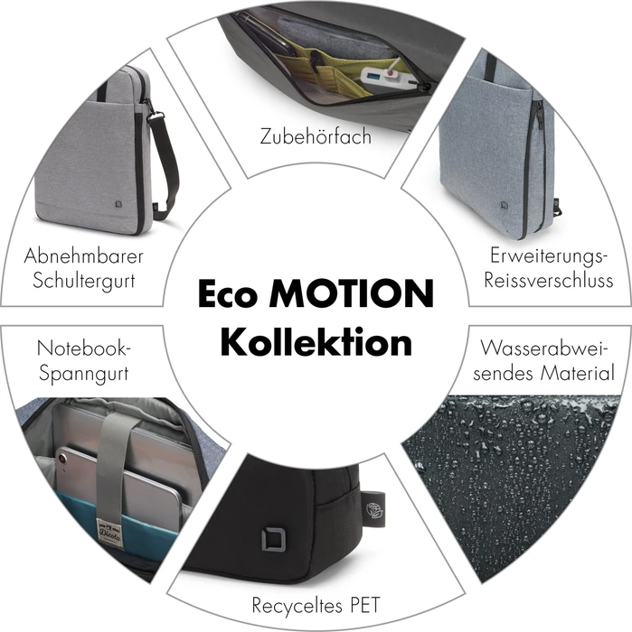 Dicota Slim Eco Motion 10-11.6" Notebooktasche, grau