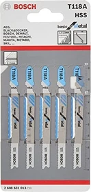 Bosch Professional T118AF BIM Flexible for Metal Stichsägeblatt, 92mm, 5 Stück