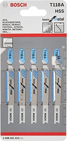 Bosch Professional T118AF BIM Flexible for Metal Stichsägeblatt, 92mm, 5 Stück