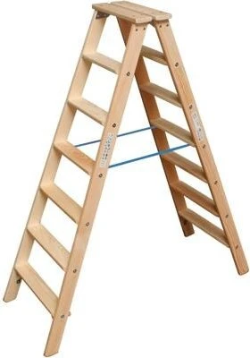 Krause Stabilo Professional Holz 2-tlg. Stehleiter, 2x 7 Stufen