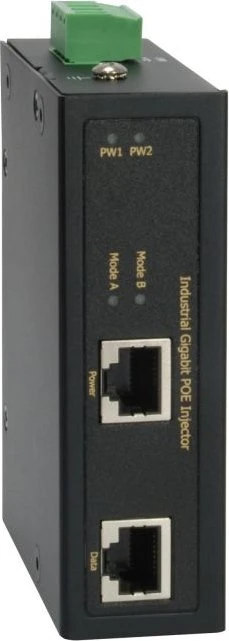 LevelOne Industrial Railmount Gigabit PoE-Injektor, 2x RJ-45, 36W PoE+