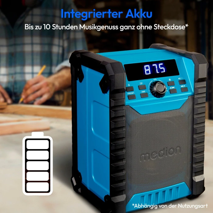 Medion Life E65895 Akku-/Elektro-Baustellenradio inkl. Akku 2.0Ah