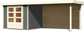 Karibu Askola 3.5 Gartenhaus inkl. Anbau 2.8m + Rückwand terragrau