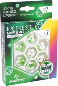Gamegenic RPG Dice Set Glow Series toxic stones, 7 Stück