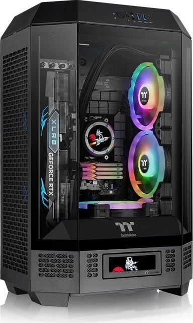 Thermaltake The Tower 300 Black, schwarz, Glasfenster