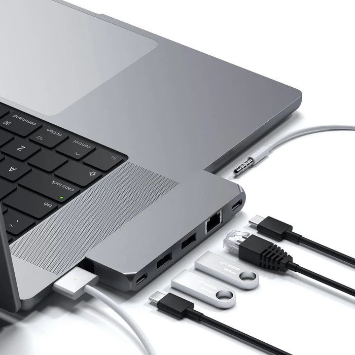 Satechi Pro Hub Mini Adapter, Space Gray, 2x USB4 [Stecker]