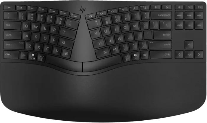 HP 960 Ergonomic Wireless Keyboard, schwarz, USB/Bluetooth, US