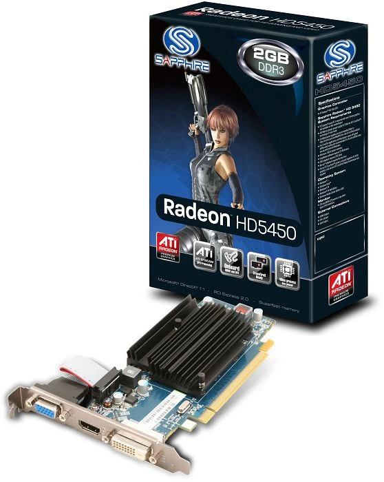 Sapphire Radeon HD 5450, 2GB DDR3, VGA, DVI, HDMI, lite retail