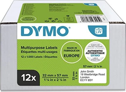 Dymo Etiketten LabelWriter 11354, 57x32mm, ablösbar, weiß, 12er-Pack (12000 Etiketten)