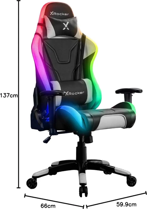 X Rocker Agility Esports RGB Gamingstuhl, schwarz/weiß