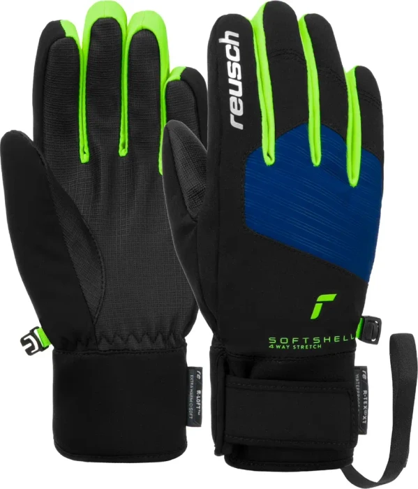 Reusch Simon R-Tex XT Skihandschuhe black/surf the web/neon green (Junior)