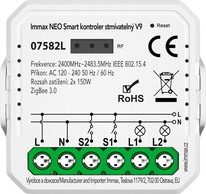 Immax Neo Smart Controller V9 2-fach, Dimmaktor
