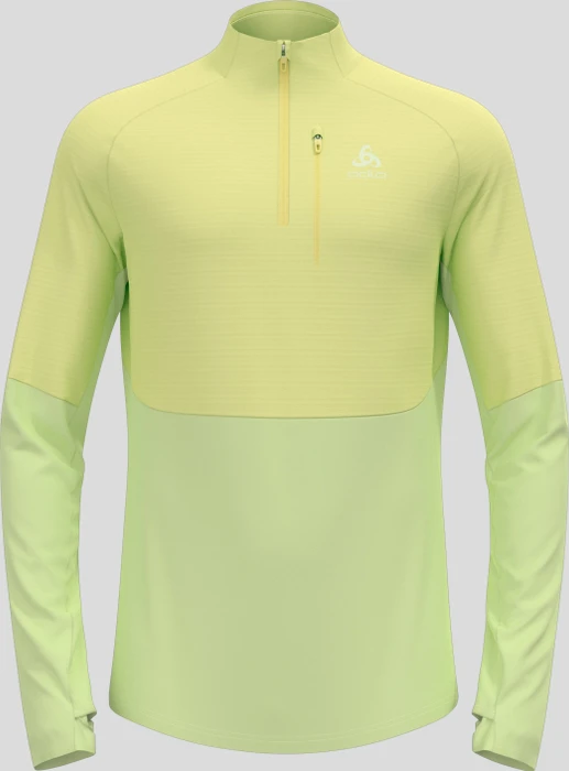 Odlo Descent Ceramiwarm Midlayer 1/2 Zip Funktionsshirt langarm shadow lime (Herren)