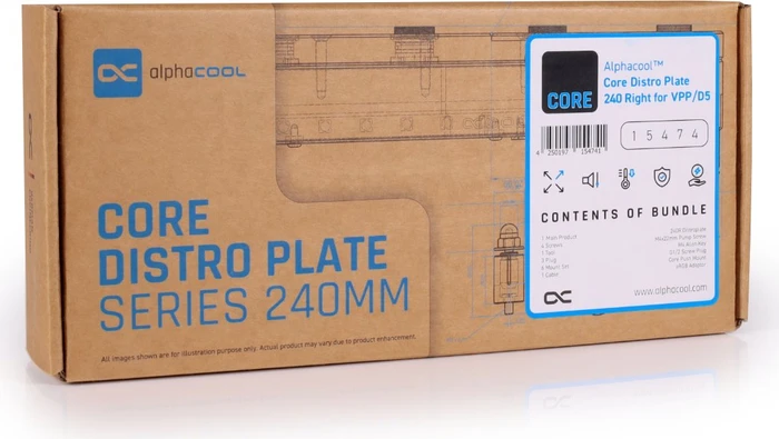 Alphacool Core Distro Plate 240 Links VPP/D5, Verteilerplatte
