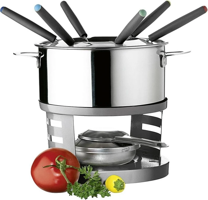 Mäser Fondue-Set silber/schwarz, 10-tlg.