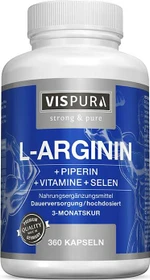 Vispura L-Arginin hochdosiert + Piperin + Vitamine + Selen Kapseln, 360 Stück