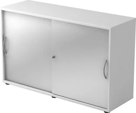 Hammerbacher Schiebetürenschrank 2OH V1752S, Bogengriff Metall, weiß/silber, Aktenschrank
