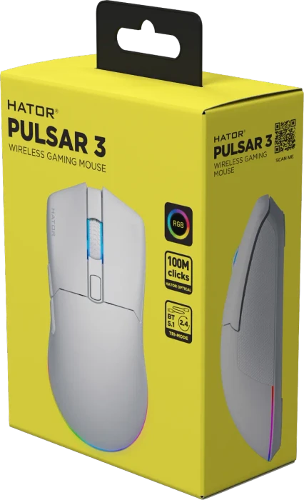 Hator Pulsar 3 Wireless Gaming Mouse schwarz, USB/Bluetooth