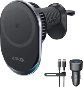Anker Prime Kabelloses Kfz-Ladegerät (MagGo, AirCool, Pad) schwarz