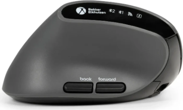 BakkerElkhuizen MidWay 3-Mode Vertical Mouse, grau/schwarz, USB/Bluetooth