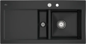 Villeroy & Boch Subway 60 Einbau Becken rechts mit Ablauffernbedienung pure black