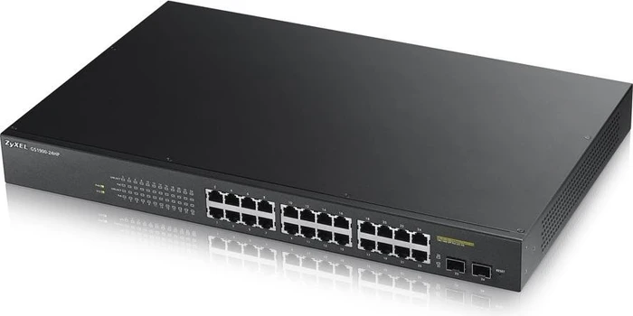Zyxel GS1900 Rackmount Gigabit Smart Switch, 24x RJ-45, 2x SFP, 170W PoE+
