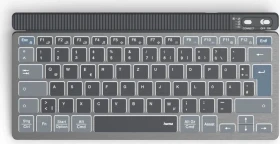 Hama WK-700 kompakte Multi-Device-Tastatur, grau/schwarz, LEDs weiß, USB/Bluetooth, DE (00173067)