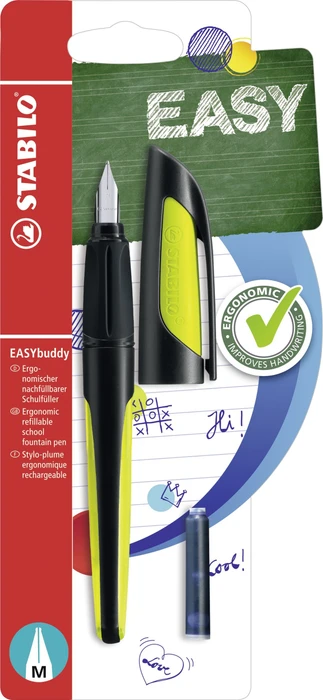 STABILO EASYbuddy schwarz/limette, rechte Hand, mittel, Blister