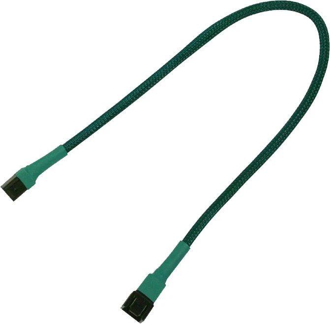 Nanoxia 3-Pin Verlängerung, sleeved, 30cm, grün