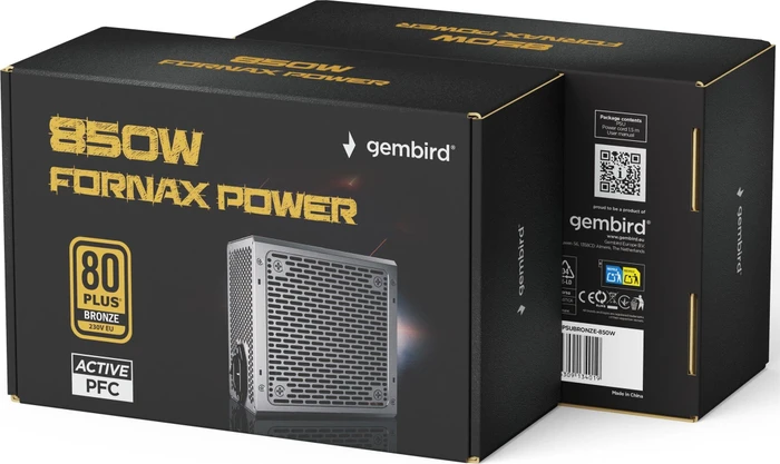 Gembird Fornax Power Bronze schwarz 850W, ATX 2.4
