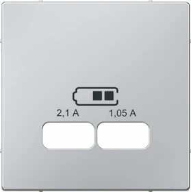 Merten System M Zentralplatte für USB Ladestation-Einsatz, aluminium