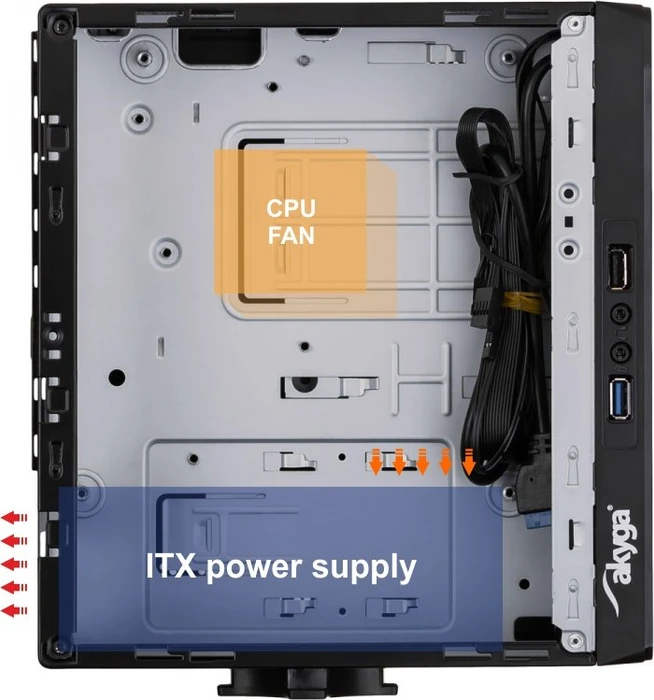 Akyga AK-101-01BK VESA, Mini-ITX, 150W