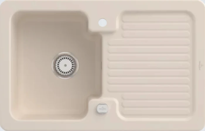 Villeroy & Boch Condor 45 Einbau Becken reversibel mit Ablauffernbedienung ivory